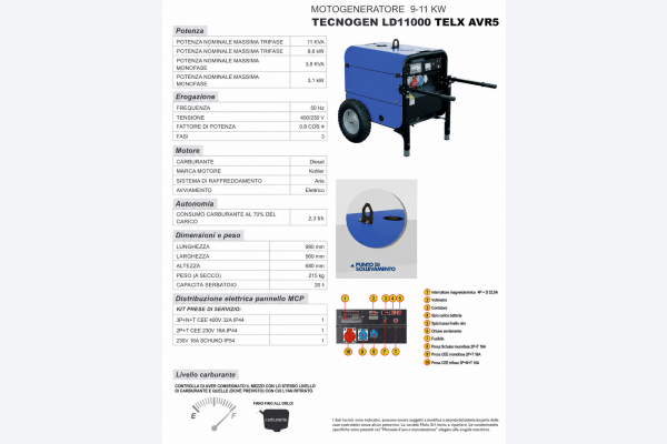generatoren tecnogen ld11000 telx avr5 von der seite